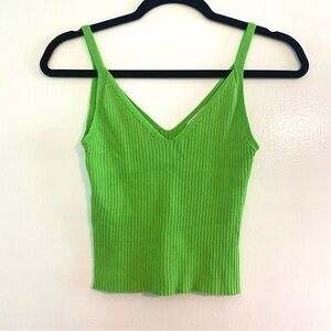 JOLIE & JOY NEON GREEN RIBBED TANKTOP, size M